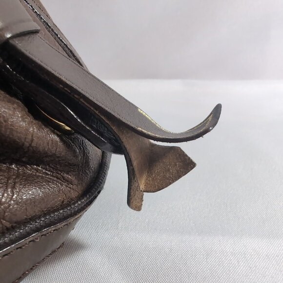 L.A.M.B. Gwen Stefani Brown Leather Purse Y2K Kensington LAMB Shoulder Bag Vtg - Picture 13 of 16